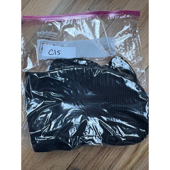 NWT J.Crew Black Scrunchie Heritage Bikini Top O Ring Bandeau Women's 2X Sexy - Picture 12 of 12